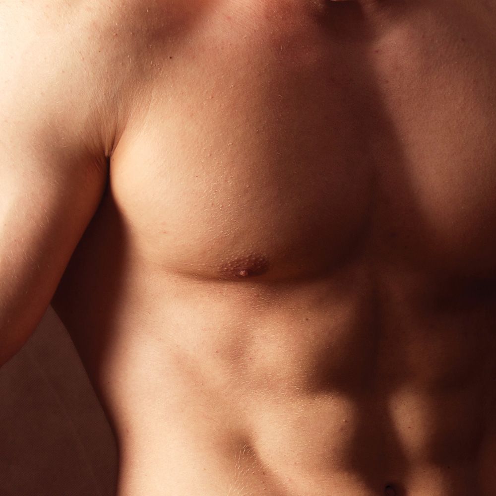 Man's muscular chest